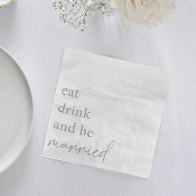 Afbeelding van Ginger Ray Servetten eat, drink and be married