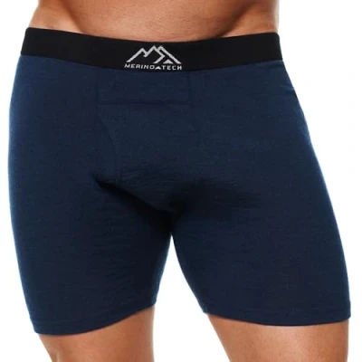 Afbeelding van Merino.tech 100% lichtgewicht biologisch merinowol thermisch T shirt voor heren + wandelwollen sokken, 1 verpakking 170 middernacht marine