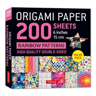 Afbeelding van Origami Paper 200 sheets Rainbow Patterns 6&quot; (15 cm)