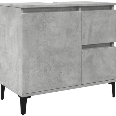 Afbeelding van wastafelkast 65x33x60 cm bewerkt hout betongrijs