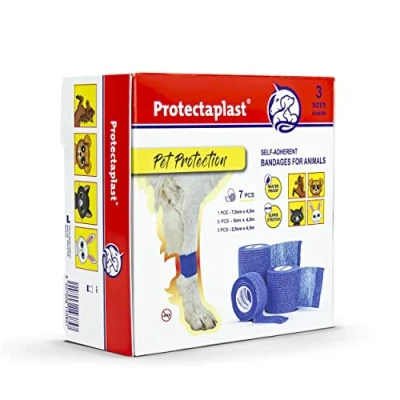 Afbeelding van Protectaplast 7 stuks zelfklevende pleisters voor huisdieren (3 maten) latexvrije bandage en lijm honden, katten, paarden pleistermateriaal honden wonden