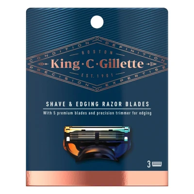 Afbeelding van King C Gillette Shave &amp; Edging Scheermesjes 3 Mesjes