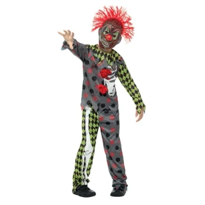 Afbeelding van Smiffys Deluxe Twisted Clown Kinder Kostuum Kids tm 12 jaar Multicolours