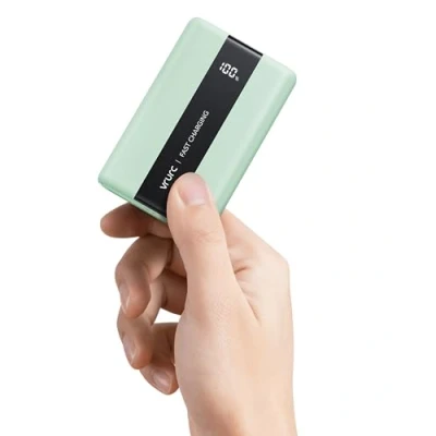 Afbeelding van VRURC Externe accu, 20.000 mAh, QC, 22,5 W, mini powerbank, USB C, snel opladen, PD 20 draagbare batterij met 3 poorten uitgang en led display voor Samsung, iPhone, Huawei, Xiaomi enz., groen