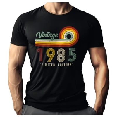 Afbeelding van Heren T shirt als cadeau voor de 40e verjaardag: origineel sinds vintage 1985 40 jaar tot in perfectie gerijpt, vintage, L, Vintage., L