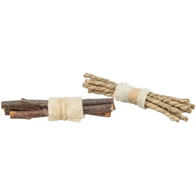 Afbeelding van TRIXIE SET STICKS MET LUFFA SCHORSHOUT ZEEGRAS 10X3 CM
