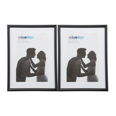 Afbeelding van Relaxdays fotolijst 15x20 cm passe partout fotokader lijstje wisselijstje set zwart