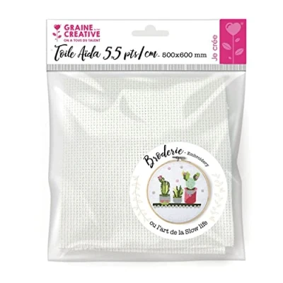 Afbeelding van Creatief zaad Aida canvas 5,5 PTS/cm wit 50 x 60 cm