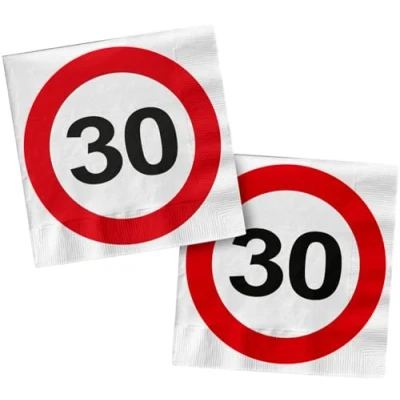 Afbeelding van Folat Servetten Verkeersbord 30 33 x cm 20 stuks
