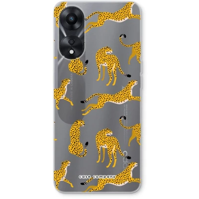 Afbeelding van Case Company® hoesje geschikt voor Oppo A78 5G Luipaard Soft Cover Telefoonhoesje Bescherming aan alle Kanten en Schermrand