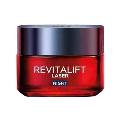 Image de L&#039;Oréal Paris Crème Masque Nuit Triple Action Anti Âge Rides &amp; Multi Correction Enrichi au Pro Rétinol, à l&#039;Acide Hyaluronique la Vitamine C Revitalift Laser X3 50 ml