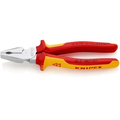 Image de KNIPEX 02 06 200 pince multiprise isolée avec branches multi composants, testée VDE, chromée mm
