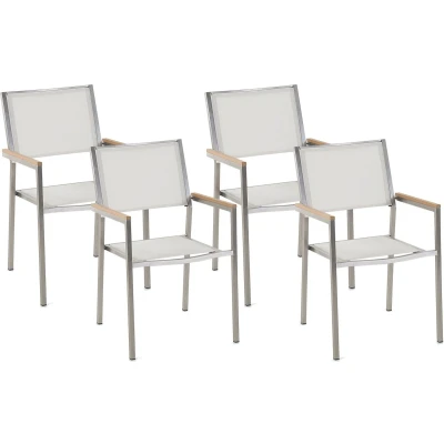 Afbeelding van Beliani GROSSETO Tuinstoel set van 4 Wit Polyester