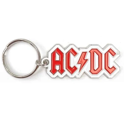 Afbeelding van AC/DC Logo Sleutelhanger Rood/Wit