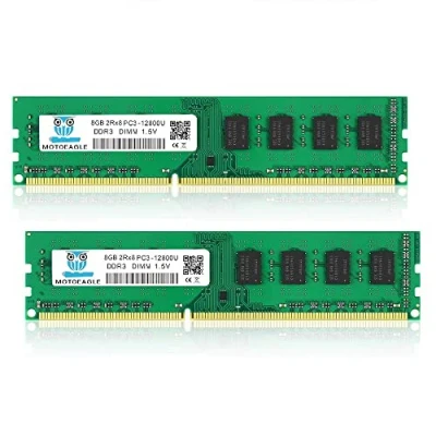 Afbeelding van 16 GB (2 x 8 GB) PC3 12800U DDR3 1600 UDIMM 2Rx8 DIMM 8GB 1600MHz SDRAM 240Pin 1.5V CL11 Non ECC Desktop PC