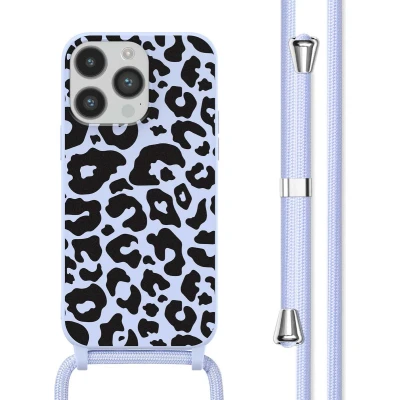Afbeelding van imoshion hoesje Geschikt voor iPhone 14 Pro met koord Siliconen design Meerkleurig / Animal Lila
