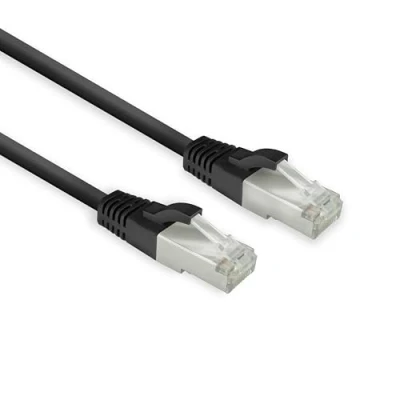 Afbeelding van ACT Zwarte 1,5 meter LSZH U/FTP CAT8 datacenter slimline patchkabel snagless met RJ45 connectoren FB8151