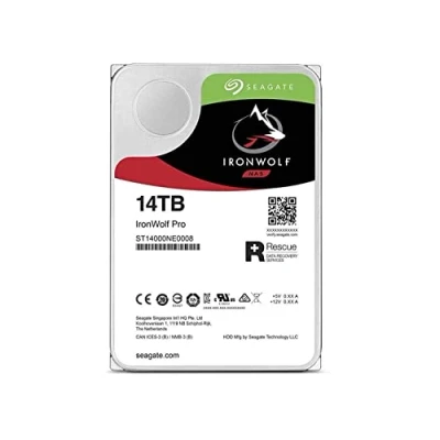 Afbeelding van Seagate ST14000NEZ008 IronWolf Pro interne harde schijf 3,5 inch 7200 rpm, 256 MB SATA cache 6 GB/s, (ST14000NE000NE00NE008), FFP (routevrije verpakking)