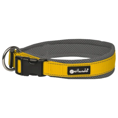 Afbeelding van Petlando Hondenhalsband Outdoor Oker&amp;Grijs Klikhalsband 35 40/2 cm