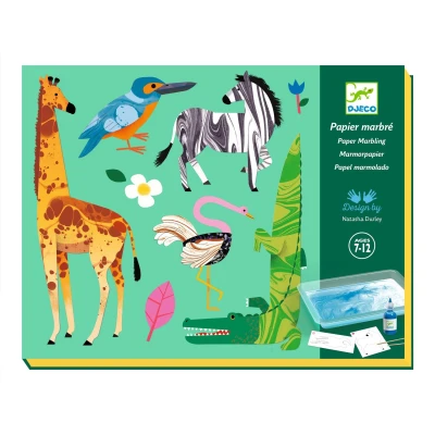 Afbeelding van Djeco knutselset papier marmeren colourful