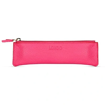 Afbeelding van Londo Pennenetui van echt leer, met ritssluiting (zwart), Roze, Pen Case