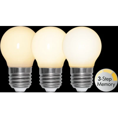 Afbeelding van 3 standen LED Kogellamp Melkglas E27 4W Extra Warm Wit 2700K