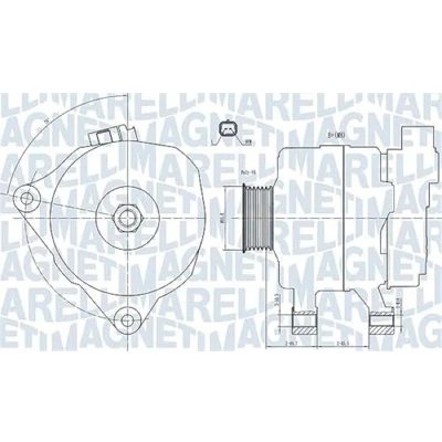 Afbeelding van MAGNETI MARELLI 063731499010 Dynamo / Alternator 14V 80A PEUGEOT: 406 Estate, 206 Hatchback, 307 CC, CITROËN: Xsara Picasso, C4 I Hatchback