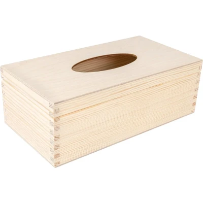 Afbeelding van Creative Deco Cosmetische Tissue Box Houten Tissuedoos 25,5 x 13,5 9 cm Doekjes Zakdoekdispenser Tissues Dispenser Voor Decoupage