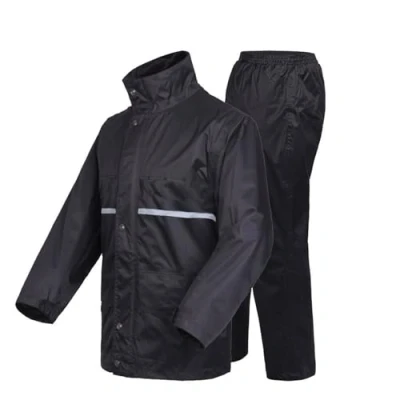 Afbeelding van Susy Shop Regenpak, volledig waterdicht, voor motorfiets, scooter, fiets, winddicht, met capuchon, in verschillende maten, zwart.