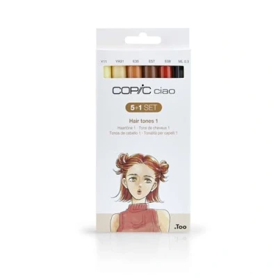 Afbeelding van COPIC Ciao 5 stuks kleurmarkers 1 voor knutselen, kleuren, grafiek, markeerstift, design, anime, professionals en beginners, kunstbenodigdheden kleurboeken