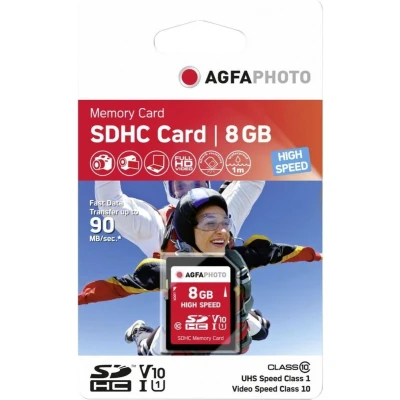 Afbeelding van AgfaPhoto SDHC Kaart 8GB Class 10 / High Speed MLC