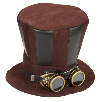 Afbeelding van WIDMANN Steampunk Top Hoed met GGLES