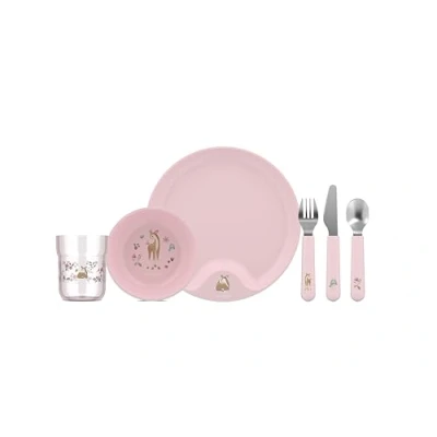 Image de Mepal Ensemble de vaisselle pour enfant 6 pièces Mio Little Dutch tout petit Inclut couverts, verre, assiette et bol Compatible lave sans BPA Fairy Garden