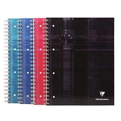 Afbeelding van Clairefontaine 8211C Bind&#039;O Block geperforeerd spiraalvormig notitieboek, A4, 22,5 x 29,7 cm, 160 afneembare pagina&#039;s, grote ingelijste ruiten, wit papier, 90 g, harde kaft, willekeurige kleur