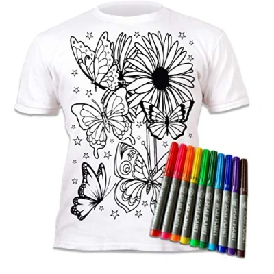Afbeelding van Splat Planet Coloriage T shirt voor meisjes (11 stuk), Wit.