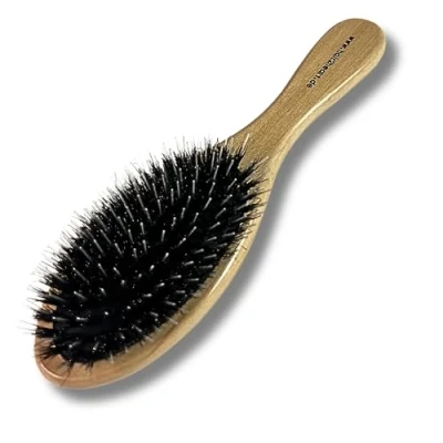 Afbeelding van hair2heart Houten verlengingsborstel, 22,5 cm, zachte verzorging en ontwarring voor langdurige schoonheid, borstel extensions natuurlijk haar