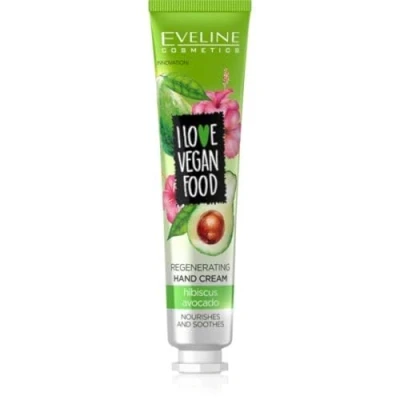 Afbeelding van Eveline Cosmetics I Love Vegan Food Regenerating Hand Cream Avocado &amp; Hibiskus 50ml.
