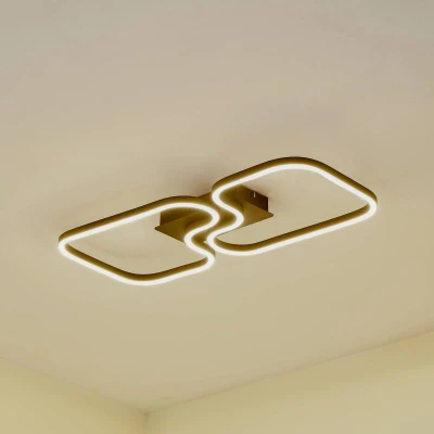 Afbeelding van Lucande LED plafondlamp Amiya, 64 cm, zwart, aluminium