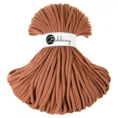 Afbeelding van Bobbiny Macramétouw, gevlochten, jumbo, 9 mm (terracotta), 100 m