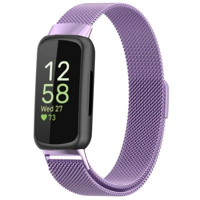 Afbeelding van Fitbit Inspire 3 Milanese bandje Lila RVS Horlogebandje