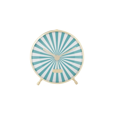 Afbeelding van Karlsson Wekker Candy Swirl Turquoise blue &amp; white