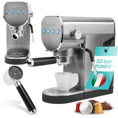 Afbeelding van Profi Cook PC ES/KA 1265 inox Espressomachine RVS Capaciteit koppen: 2 Met melkopschuimer