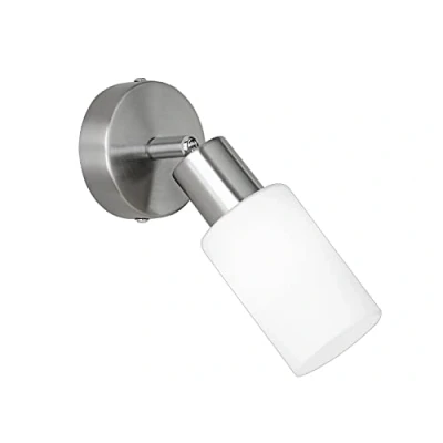 Afbeelding van Reality Leuchten Mars R80011007 wandspot van metaal nikkel mat glas E14