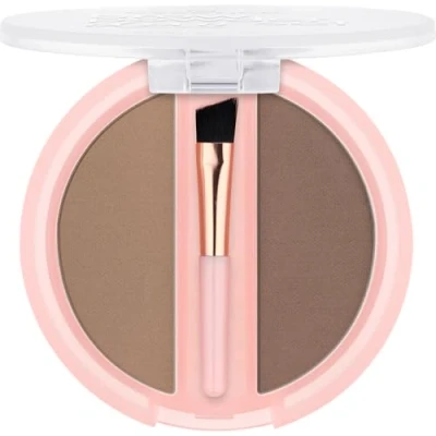 Afbeelding van Essence Brow Powder Duo Wenkbrauwpoederset, nr. 01, natuurlijk definieerbruin, veganistisch, zonder microplasticdeeltjes, nanodeeltjes, parfum, per stuk verpakt (1,8 g)