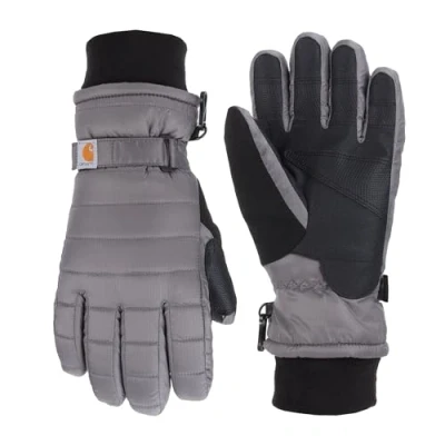 Afbeelding van Carhartt Ademende geïsoleerde handschoenen voor dames met waterdicht absorberend inzetstuk, steenkool, Small, Houtskool