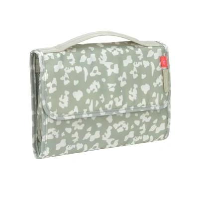 Image de LÄSSIG Sac à langer pour bébé avec matelas et compartiment lingettes humides, les déplacements, taille XL, motif léopard kaki clair