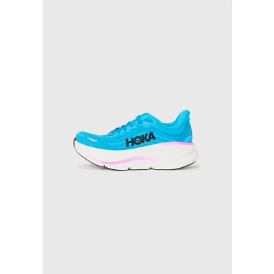 Afbeelding van HOKA Bondi Hardloopschoenen voor op de weg, Dames, Maat: 38 2/3, Skyward blue/neon fuchsia Schoenen