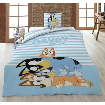 Afbeelding van Aymax Bluey Family Bingo Bandit Chilli omkeerbaar beddengoed, 100% katoen, 135 x 200 cm
