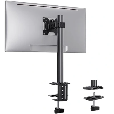 Afbeelding van ErGear Verstelbare monitorstandaard voor schermen van 13 tot 32 inch, enkele arm bureaustandaard, Vesa 100 x monitorhouder, monitoraccessoires 8 kg