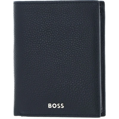 Afbeelding van HUGO BOSS Leren Portemonnee Classic Grained Wallet Navy Donkerblauw